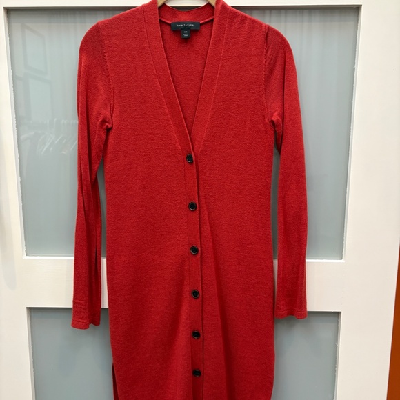 XXS Orange Ann Taylor Long Cardigan - Picture 5 of 5